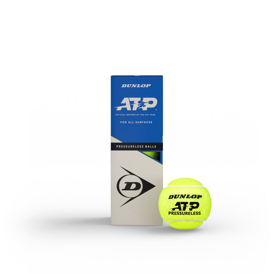 כדורי טניס Dunlop ATP Pressureless – מארז שלישייה (ללא לחץ)