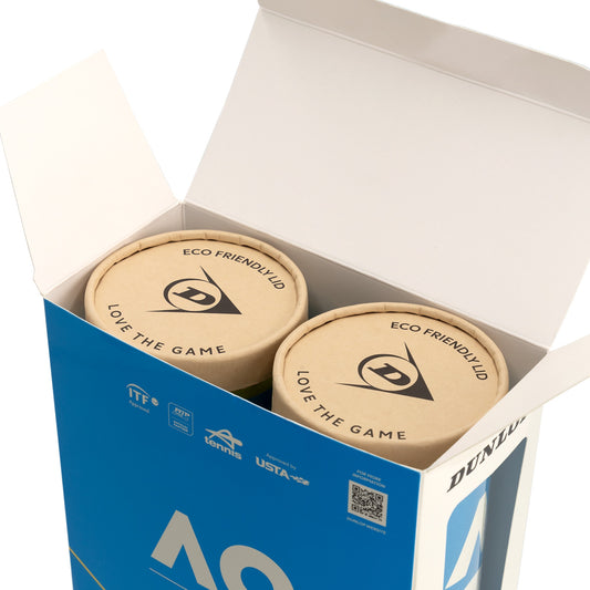 כדורי טניס Dunlop Australian Open – קרטון 18 רביעיות (72 כדורים)