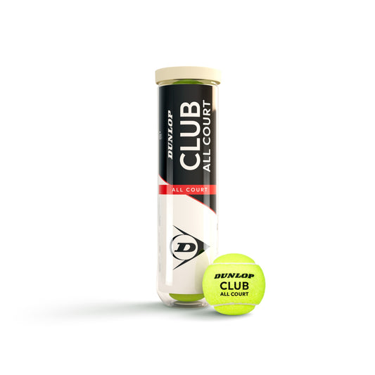 כדורי טניס Dunlop Club All Court – קרטון 18 רביעיות (72 כדורים)