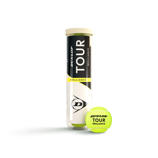 כדורי טניס Dunlop Tour Brilliance – קרטון 18 רביעיות (72 כדורים)