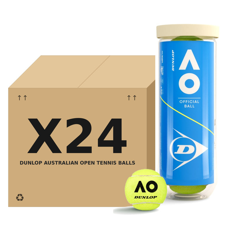 כדורי טניס Dunlop Australian Open – קרטון 24 שלישיות (72 כדורים)