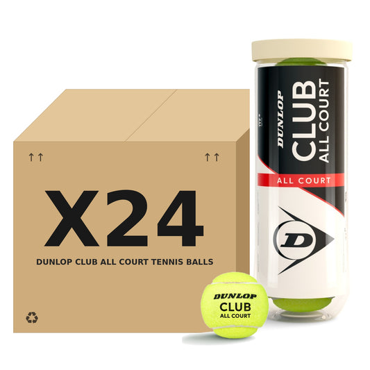 כדורי טניס Dunlop Club All Court – קרטון 24 שלישיות (72 כדורים)