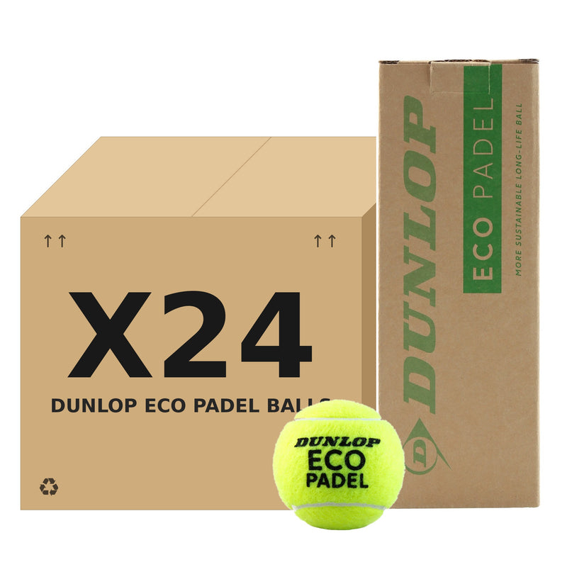 כדורי פאדל Dunlop ECO PADEL – קרטון 24 שלישיות (72 כדורים)