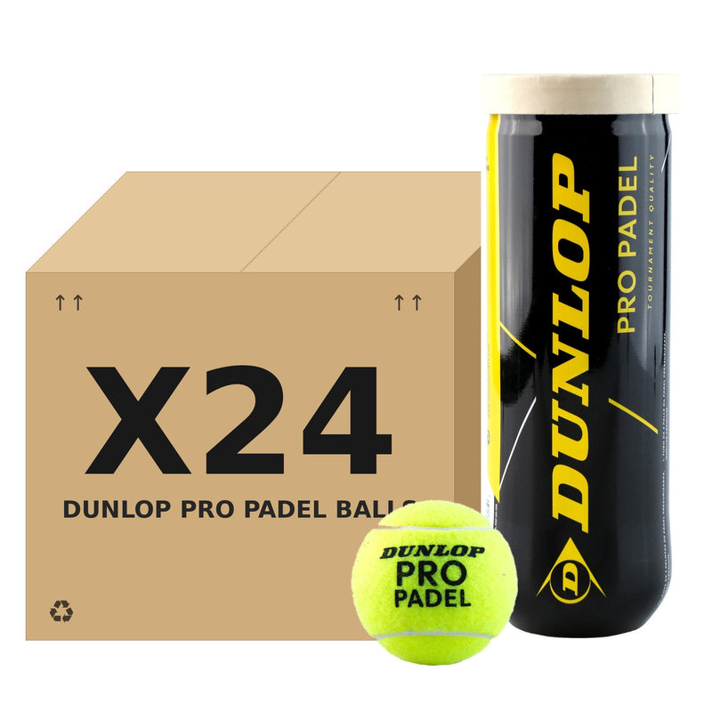 כדורי פאדל Dunlop PRO PADEL – קרטון 24 שלישיות (72 כדורים)