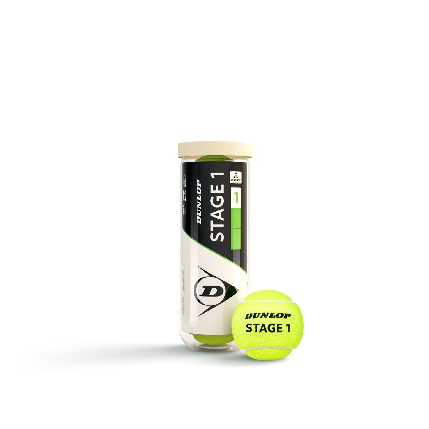 כדורי טניס Dunlop Stage 1 Green – קרטון 24 שלישיות (72 כדורים)